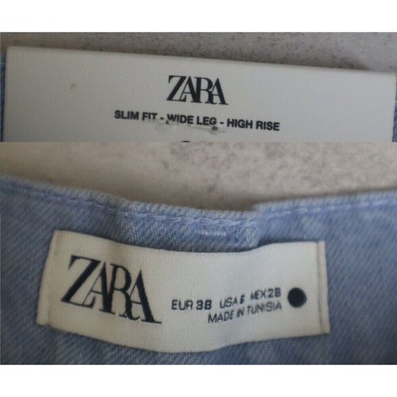 Zara Women's Size 6 The Trute Cotton Loose Fit Flare Wide Leg Denim NEW Jeans - Picture 6 of 17